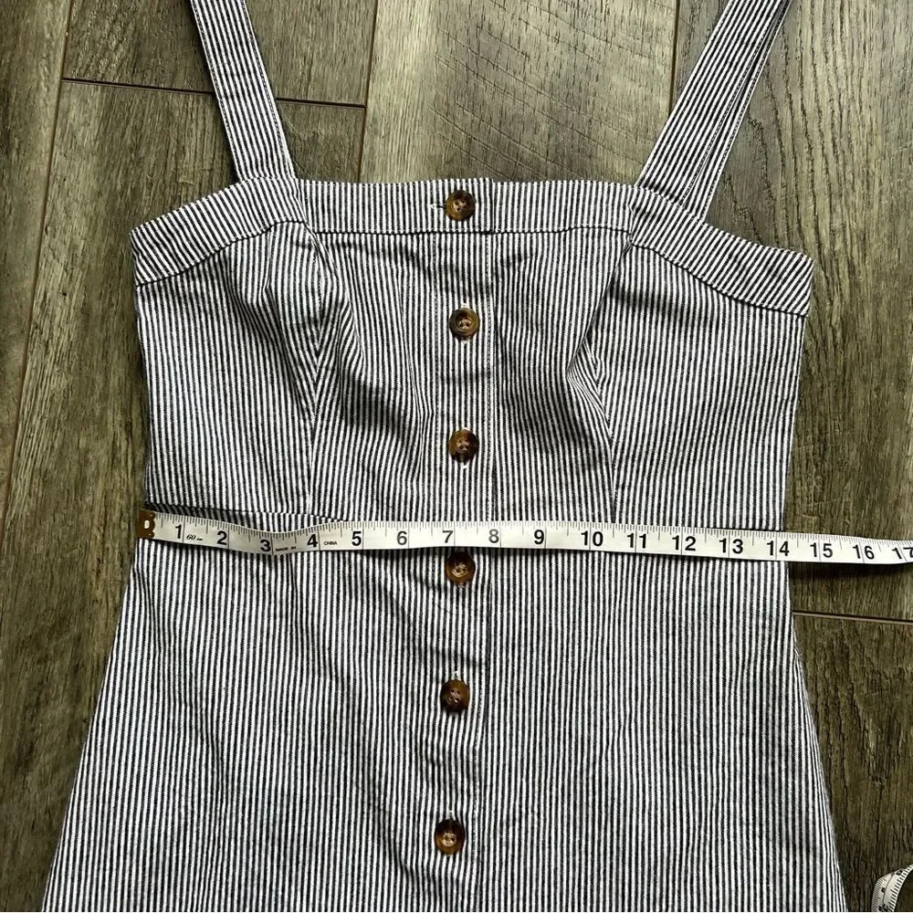 Hollister Pinstripe Button Down Striped Mini Dress Size Small - Picture 13 of 15